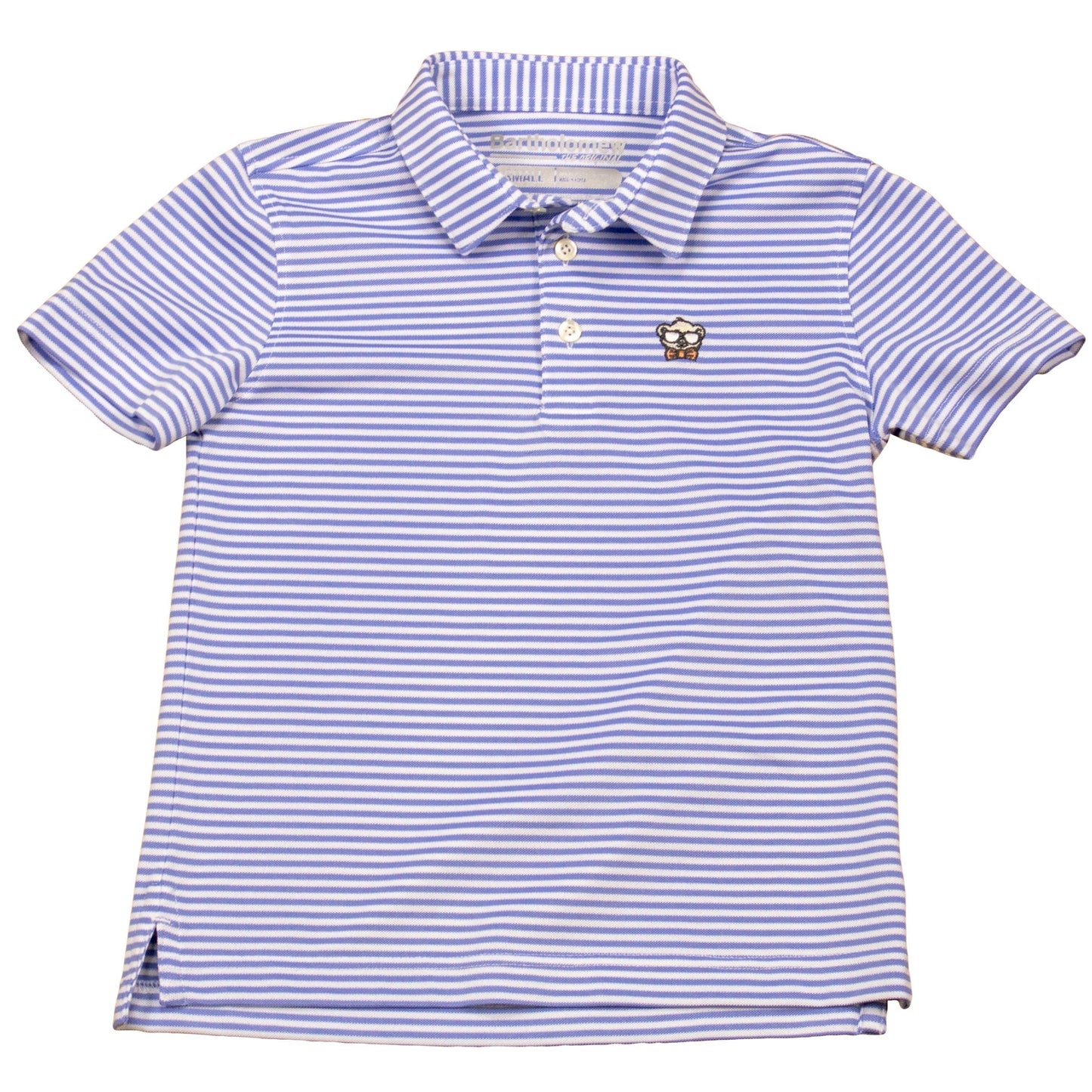 BART - SS Polo - Stripe - Sky Blue w/White