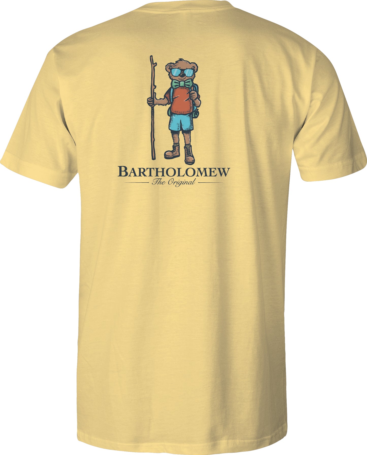 Toddler Short Sleeve Cotton Tee Shirt - Hiker Bart - Yellow