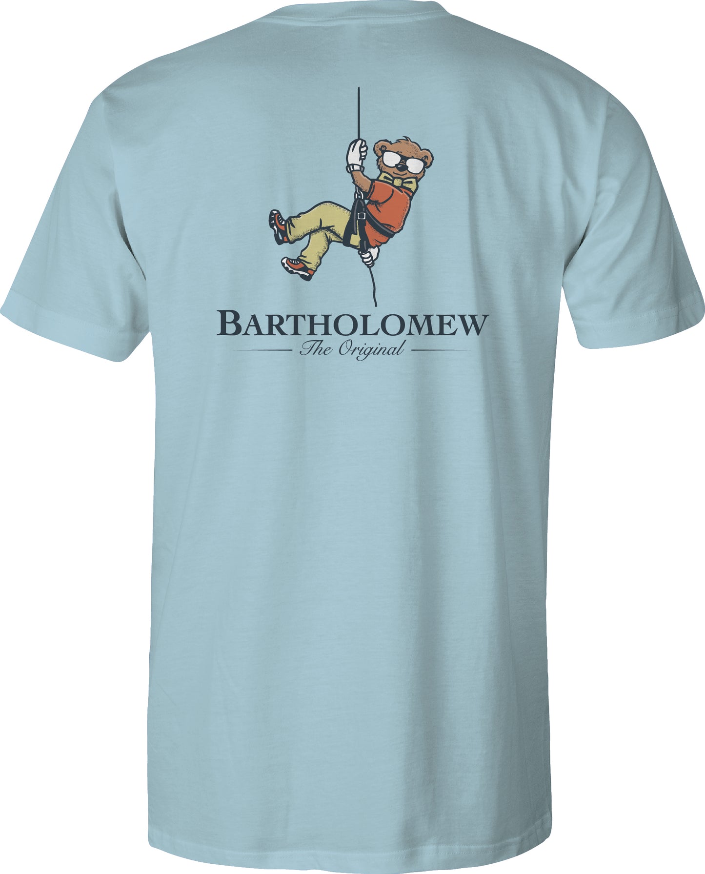 Toddler Short Sleeve Cotton Tee Shirt - Rock Climbing - Sky Blue