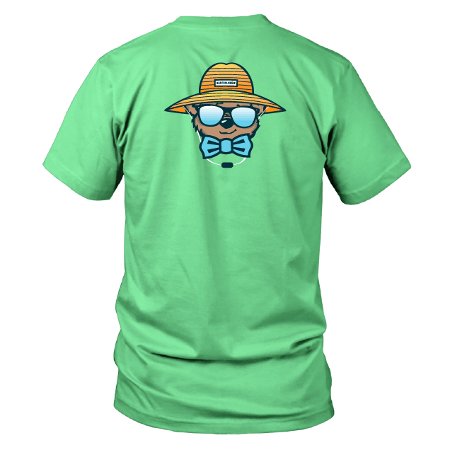 Toddler Short Sleeve Cotton Tee Shirt - Beach Hat - Mint