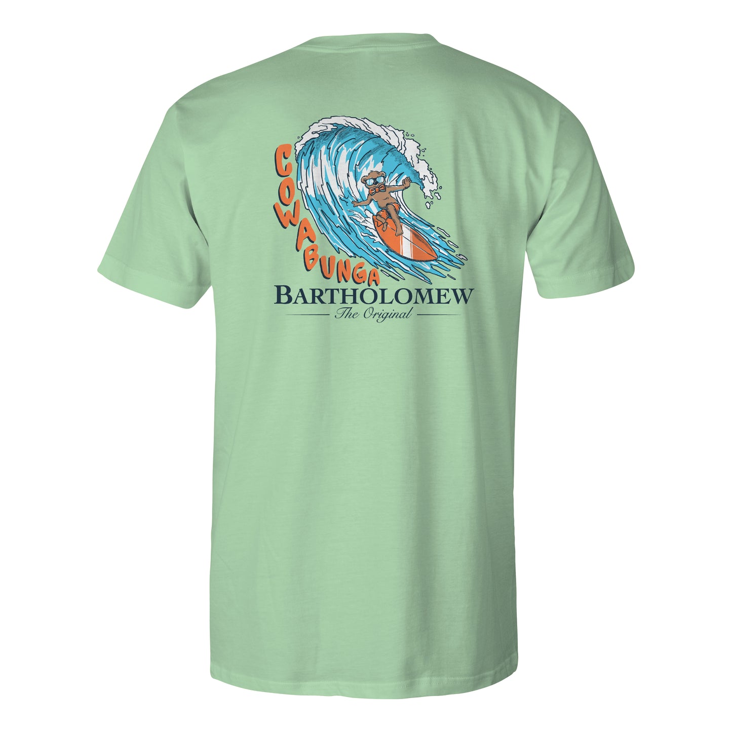 Toddler Short Sleeve Cotton Tee Shirt - Cowabunga -Mint