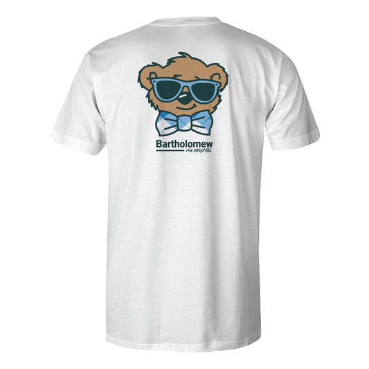 Toddler Short Sleeve  Cotton Tee Shirt -Argyle Bowtie - White