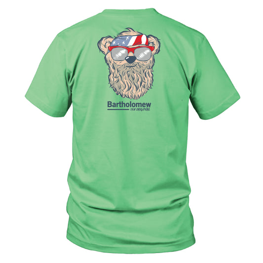 Youth & Toddler Short Sleeve Cotton Tee Shirt - Bruce- Mint