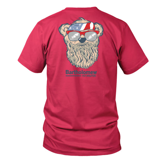 Toddler Short Sleeve  Cotton Tee Shirt - Bart Bruce- Red