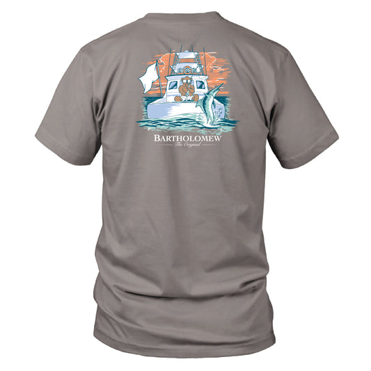 Youth & Toddler Short Sleeve Cotton Tee Shirt -  Deep Sea Fishing - Granite
