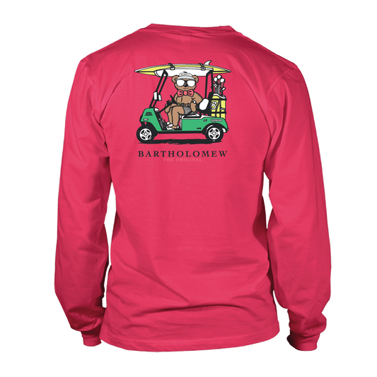Youth & Toddler Long Sleeve Tee Surfboard Golfcart - Red