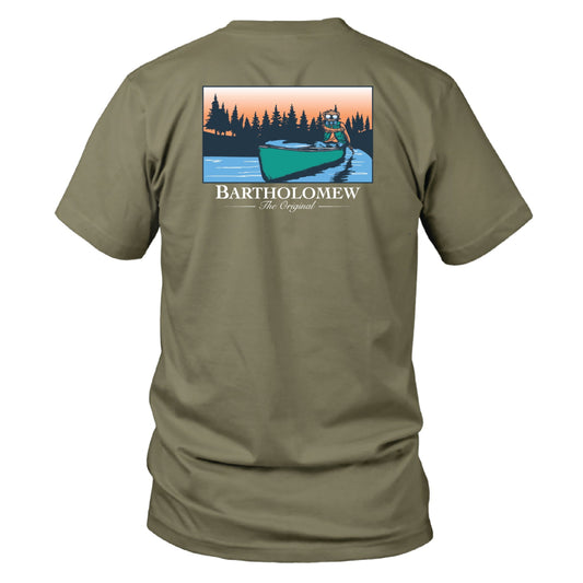 Toddler Short Sleeve  Cotton Tee Shirt - Canoe - Khaki