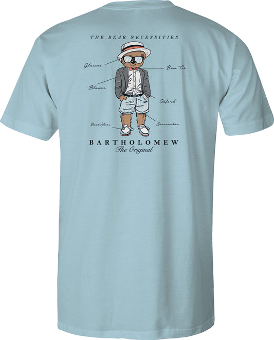 Toddler Short Sleeve Cotton Tee Shirt - Bear Necessities - Sky Blue