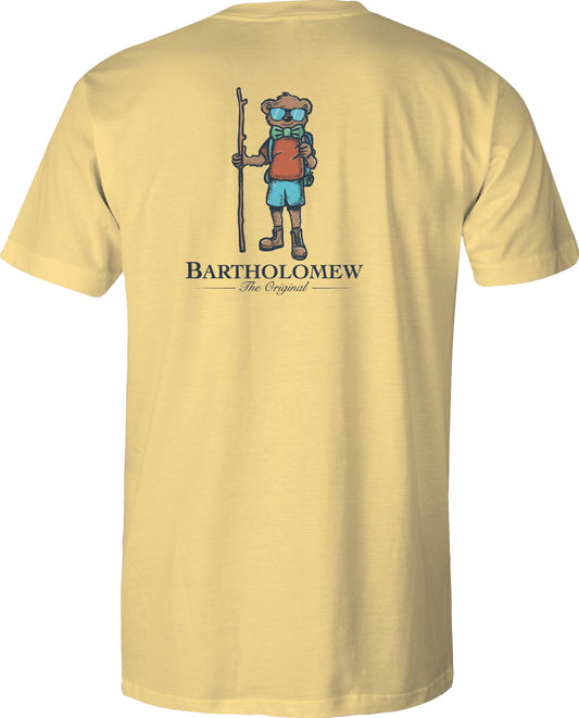 Toddler Short Sleeve  Cotton Tee Shirt - Hiker Bart - Yellow