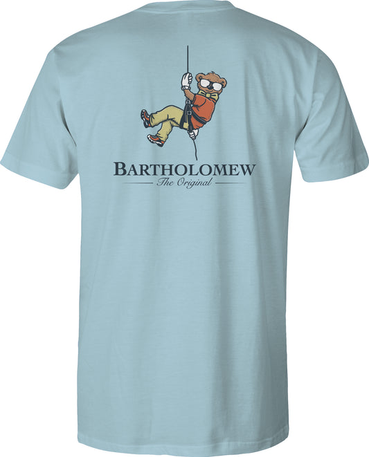 Toddler Short Sleeve  Cotton Tee Shirt - Rock Climbing - Sky Blue
