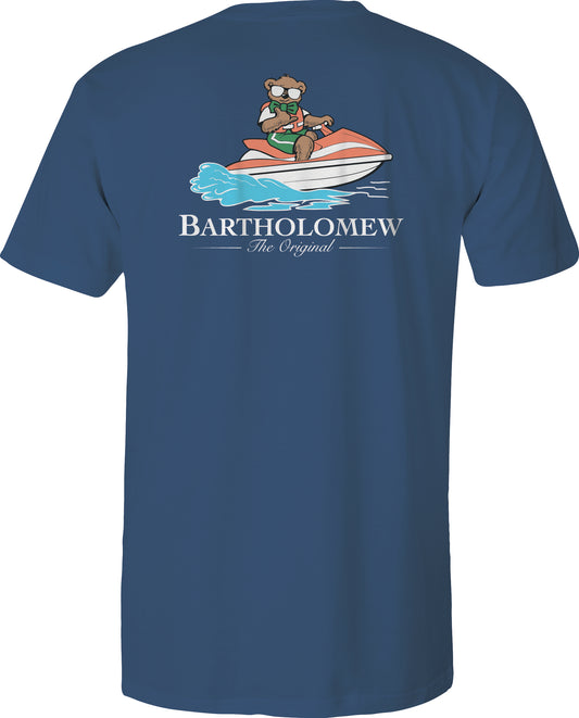 Toddler Short Sleeve Cotton Tee Shirt - Jet Ski - Slate
