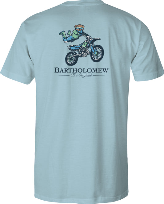 Toddler Short Sleeve Tee Dirt Bike - Sky Blue