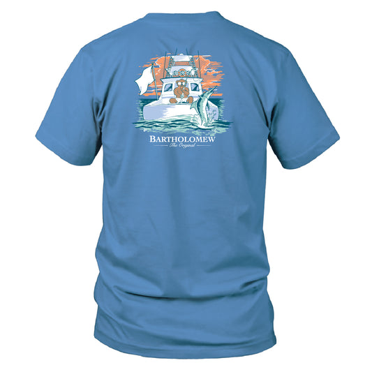 Toddler Short Sleeve  Cotton Tee Shirt - Deep Sea Fishing - Dusk