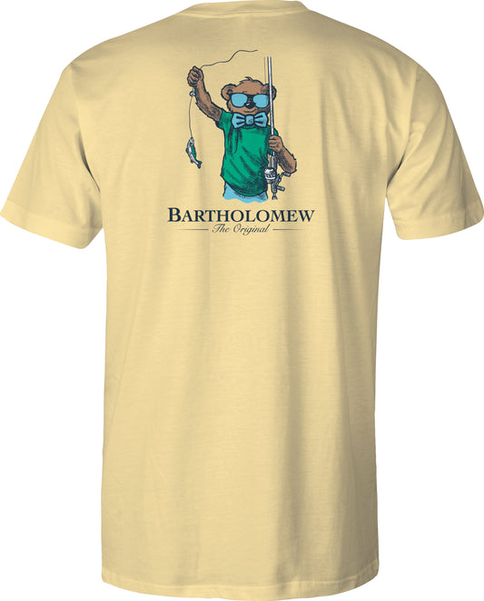 Toddler Short Sleeve Cotton Tee Shirt - Fishin Time - Yellow
