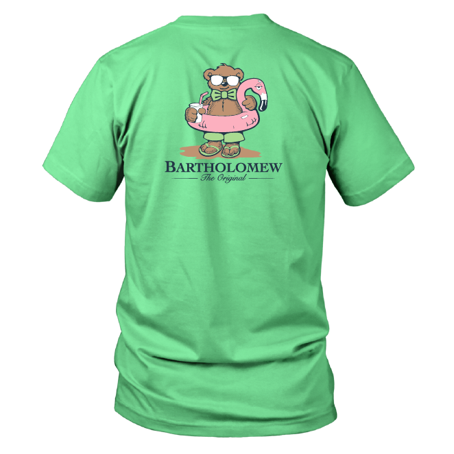 Toddler Short Sleeve Cotton Tee Shirt - Flamingo - Mint Green