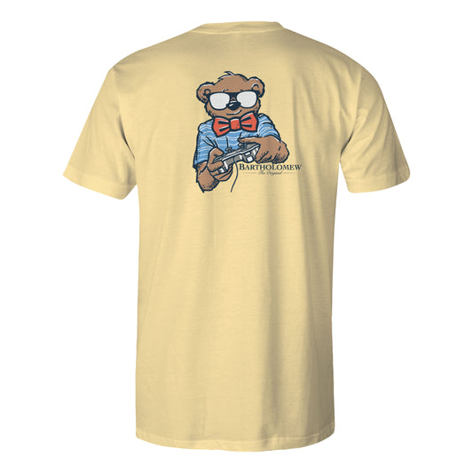 Toddler Short Sleeve  Cotton Tee Shirt - Game Time - Yellow