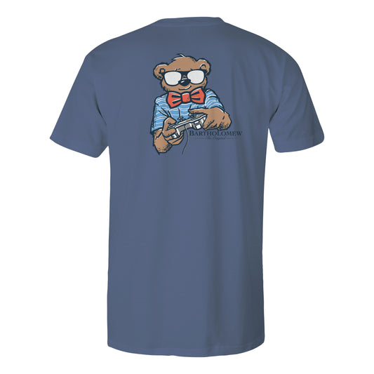 Toddler Short Sleeve  Cotton Tee Shirt - Game Time - Slate