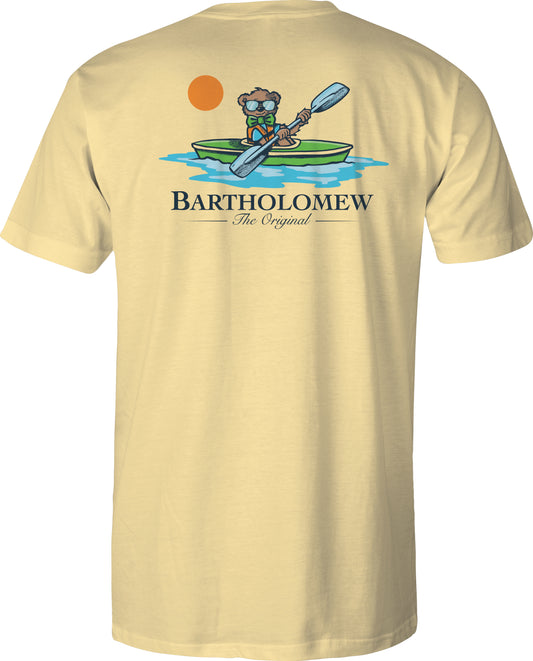 Toddler Short Sleeve Cotton Tee Shirt -  Kayak - Yellow