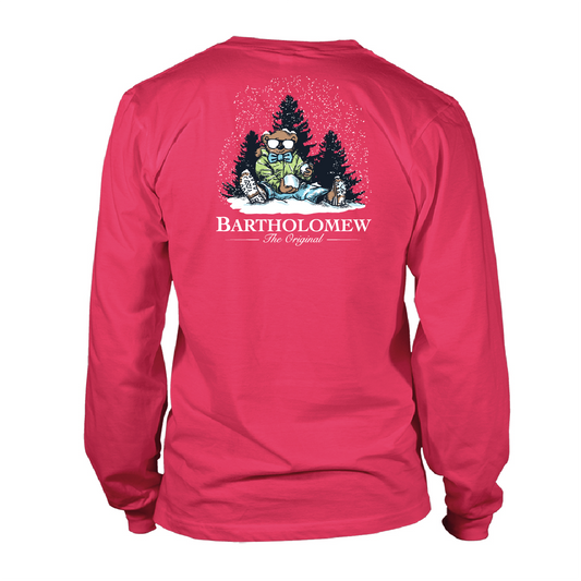 Toddler Long  Sleeve Tee Snowball Fight - Red