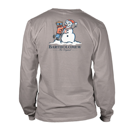 Toddler Long  Sleeve Tee Snowman - Granite